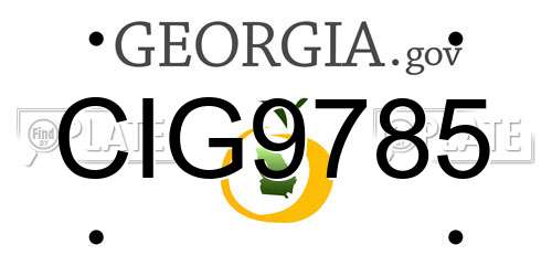 CIG9785 Georgia License Plate