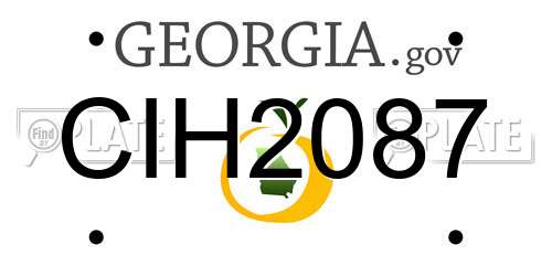 CIH2087 Georgia License Plate