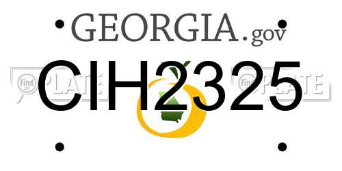 CIH2325 Georgia License Plate