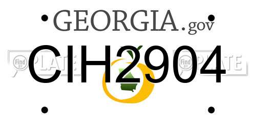 CIH2904 Georgia License Plate