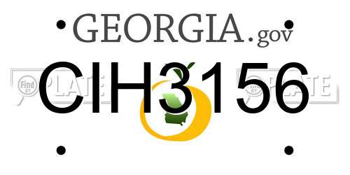 CIH3156 Georgia License Plate