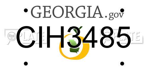 CIH3485 Georgia License Plate