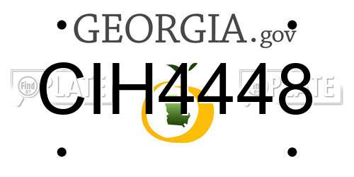 CIH4448 Georgia License Plate
