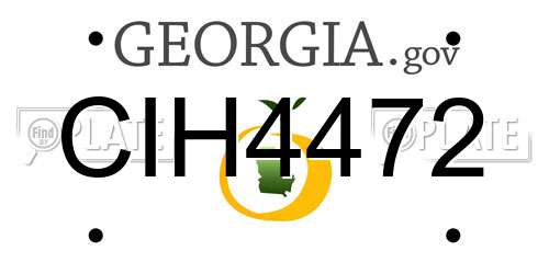 CIH4472 Georgia License Plate