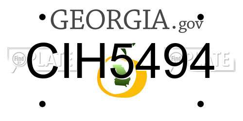 CIH5494 Georgia License Plate