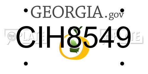 CIH8549 Georgia License Plate