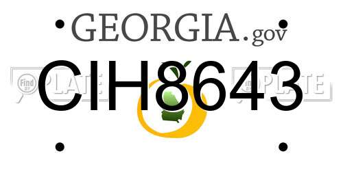 CIH8643 Georgia License Plate