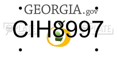 CIH8997 Georgia License Plate