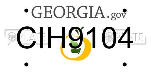 CIH9104 Georgia License Plate