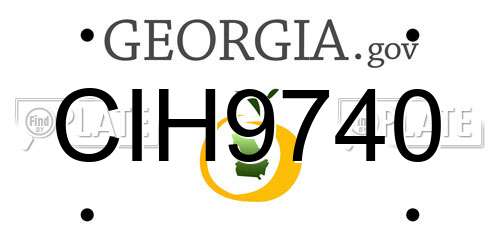 CIH9740 Georgia License Plate