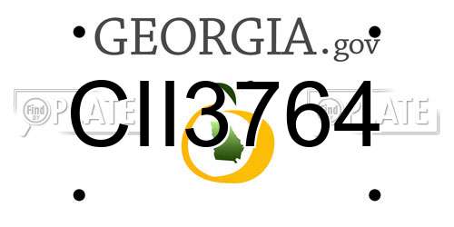 CII3764 Georgia License Plate
