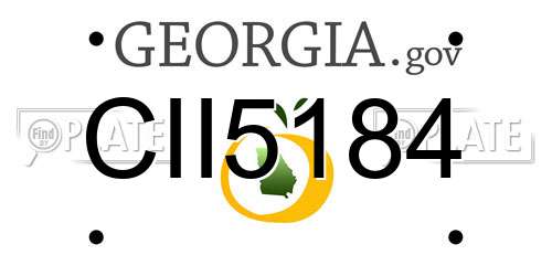 CII5184 Georgia License Plate
