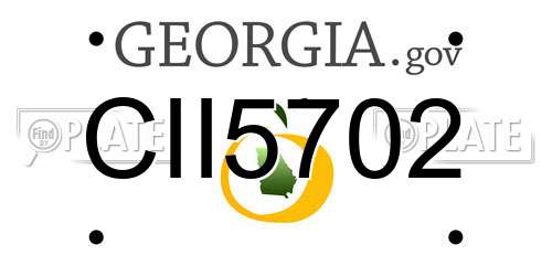 CII5702 Georgia License Plate