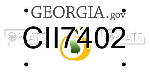 CII7402 Georgia License Plate