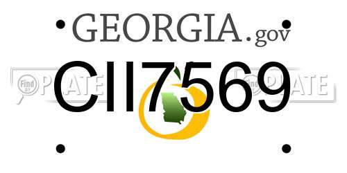 CII7569 Georgia License Plate