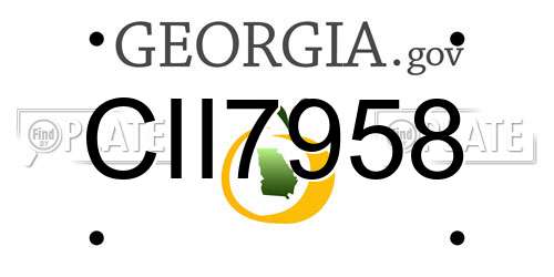 CII7958 Georgia License Plate
