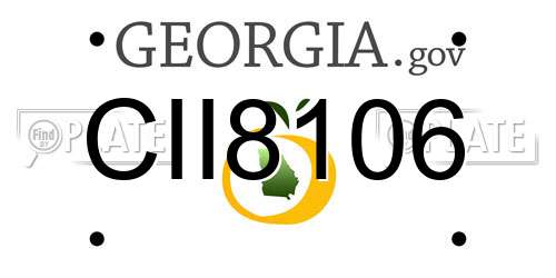 CII8106 Georgia License Plate