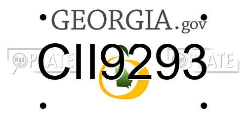 CII9293 Georgia License Plate