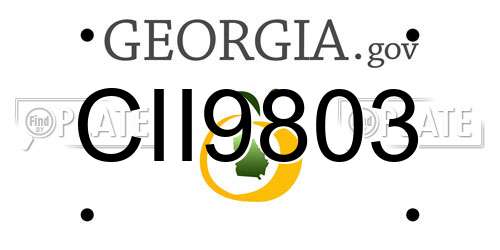 CII9803 Georgia License Plate