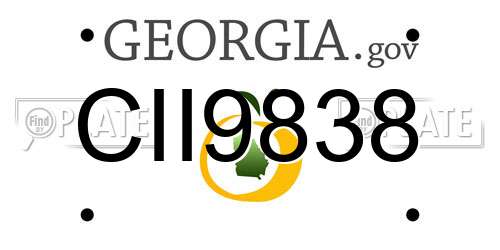 CII9838 Georgia License Plate