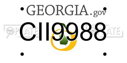 CII9988 Georgia License Plate