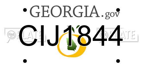 CIJ1844 Georgia License Plate