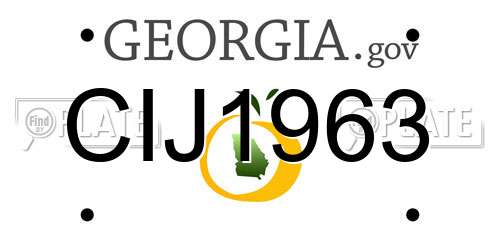 CIJ1963 Georgia License Plate