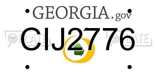 CIJ2776 Georgia License Plate