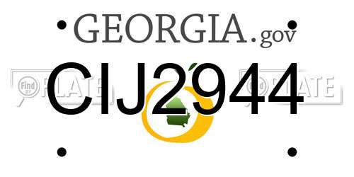 CIJ2944 Georgia License Plate