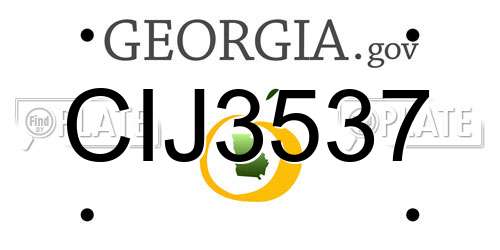 CIJ3537 Georgia License Plate