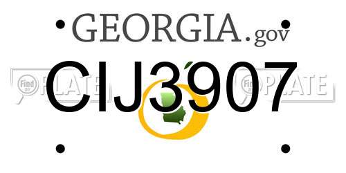CIJ3907 Georgia License Plate
