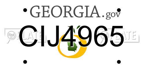 CIJ4965 Georgia License Plate