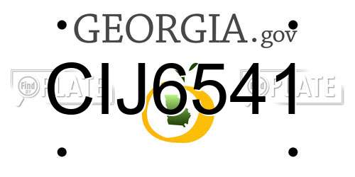 CIJ6541 Georgia License Plate