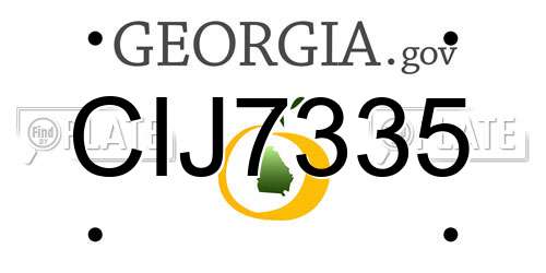 CIJ7335 Georgia License Plate