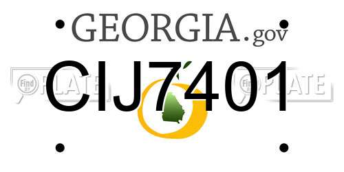 CIJ7401 Georgia License Plate