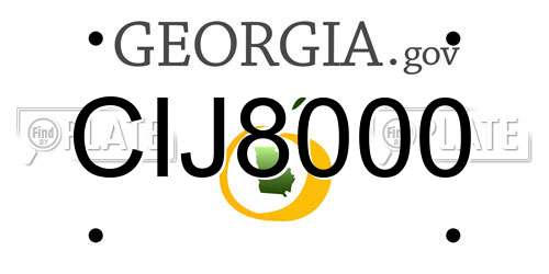 CIJ8000 Georgia License Plate