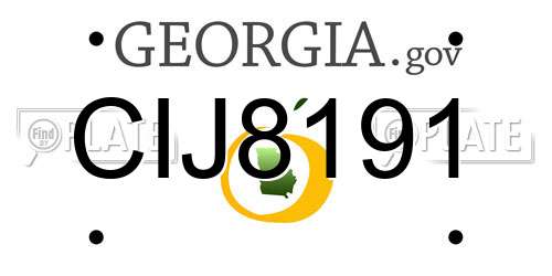 CIJ8191 Georgia License Plate