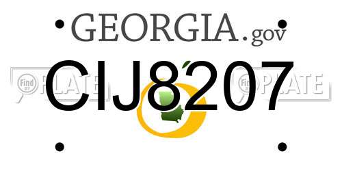 CIJ8207 Georgia License Plate