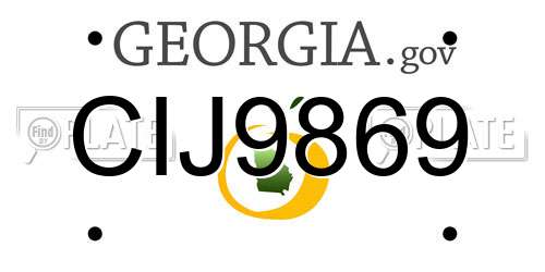 CIJ9869 Georgia License Plate