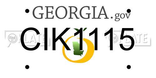 CIK1115 Georgia License Plate