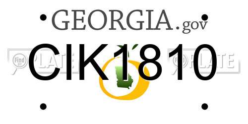 CIK1810 Georgia License Plate