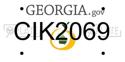 CIK2069 Georgia License Plate