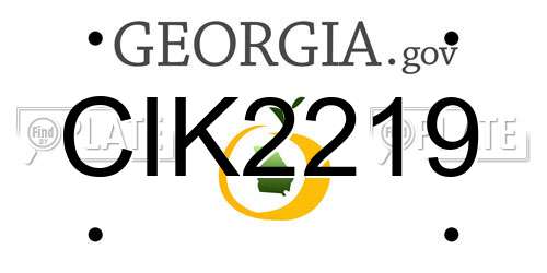 CIK2219 Georgia License Plate