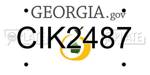CIK2487 Georgia License Plate