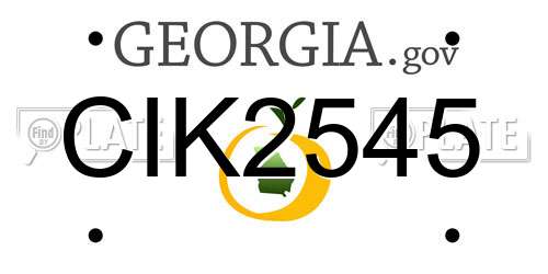 CIK2545 Georgia License Plate
