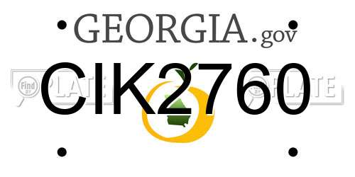 CIK2760 Georgia License Plate