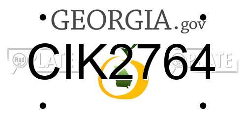 CIK2764 Georgia License Plate