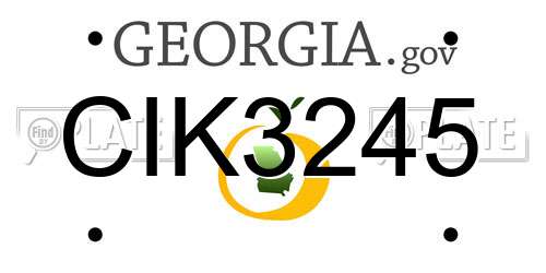 CIK3245 Georgia License Plate