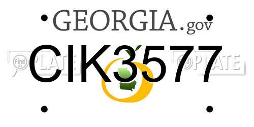 CIK3577 Georgia License Plate
