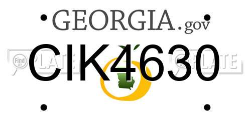 CIK4630 Georgia License Plate